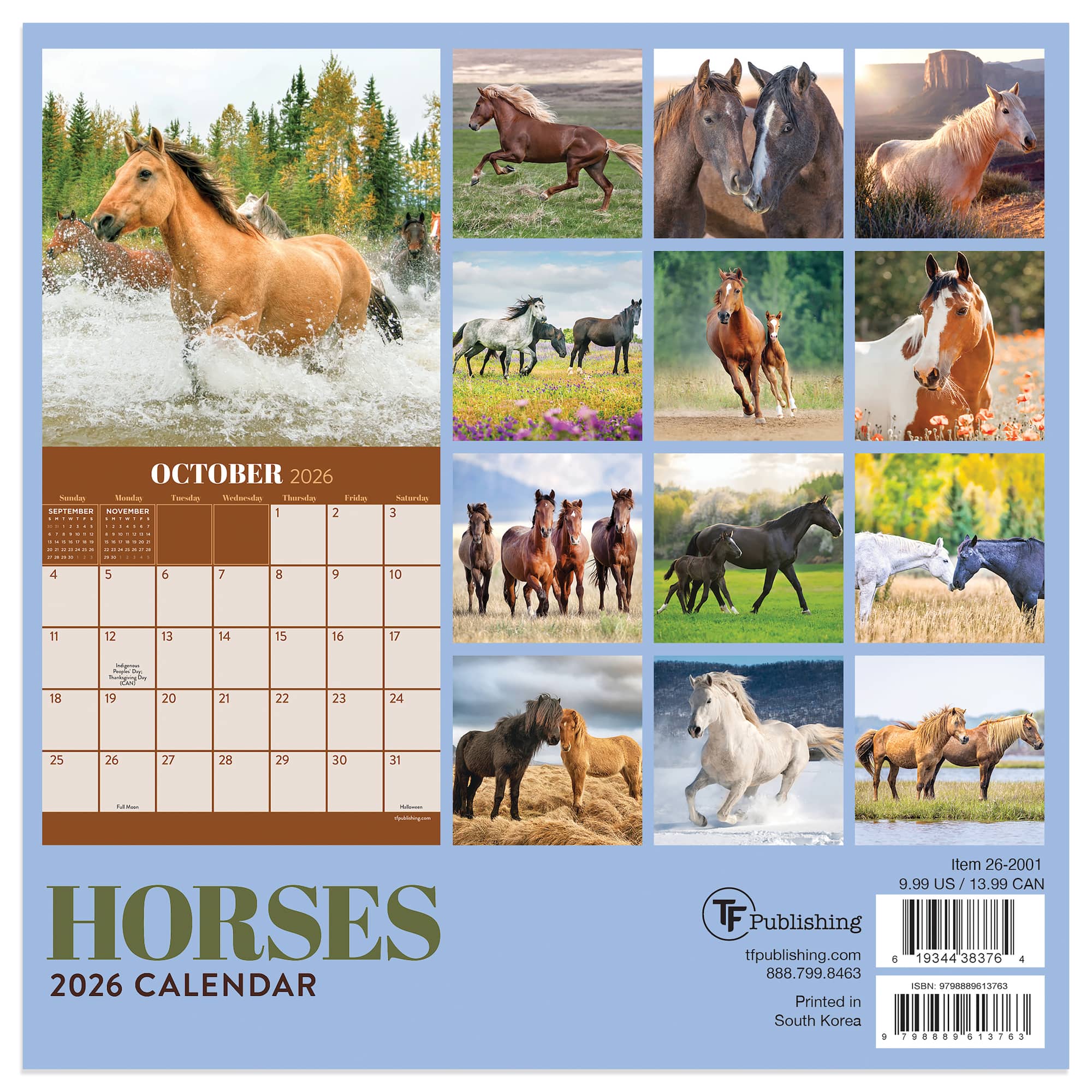 2026 Horses Mini Calendar